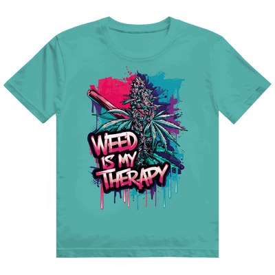 Heavy Cotton T-Shirt - Weed is my Therapy | Division420®