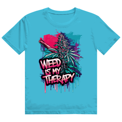 Division420 Heavy Cotton T-Shirt Weed is my Therapy aus 100% Baumwolle mit modernem Tubular Fit und nachhaltiger Produktion