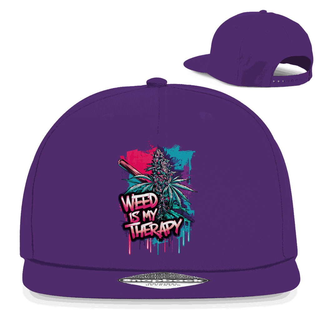 Snapback Rapper Cap - Weed is my Therapy | Division420®