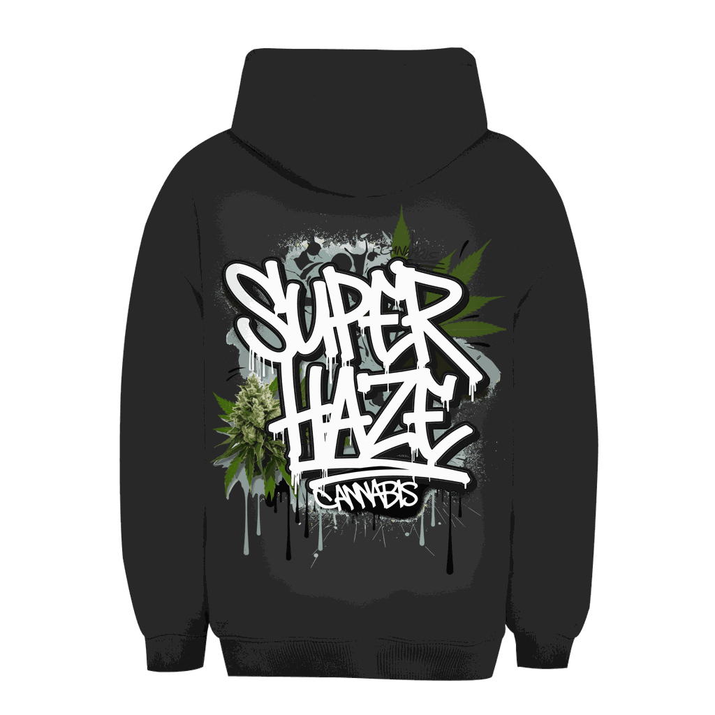 Unisex Oversize Hoodie Super Haze Graffiti urbaner Style bequemer, nachhaltiger Kapuzenpullover Division420