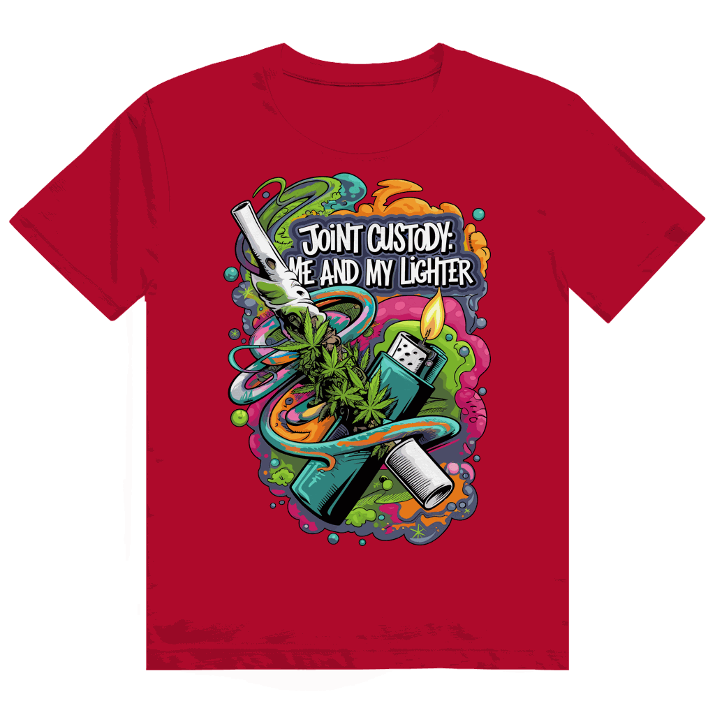 Heavy Cotton T-Shirt - Joint Custody: me and my lighter | Division420®