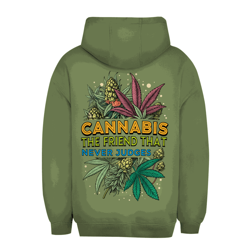 Unisex Oversize Hoodie - Cannabis, The friend that never judges | Division420®