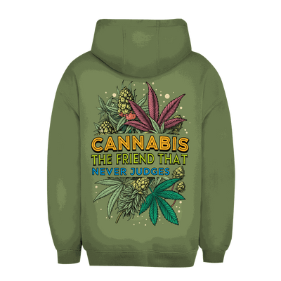 Unisex Oversize Hoodie - Cannabis, The friend that never judges | Division420®