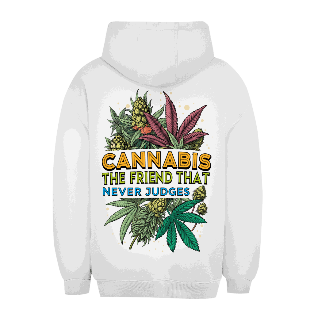 Unisex Oversize Hoodie von Division420 mit Cannabis-Motiv und Kängurutasche