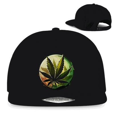 Snapback Rapper Cap mit Weed Leaf Art Print und Snapback-Verschluss aus Baumwoll-Twill