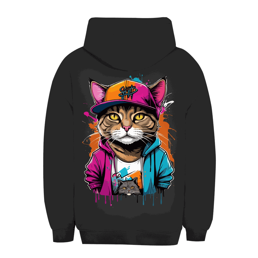 Unisex Oversize Hoodie Cat OG von Division420 in urbanem Stil mit Kapuze und Kängurutasche