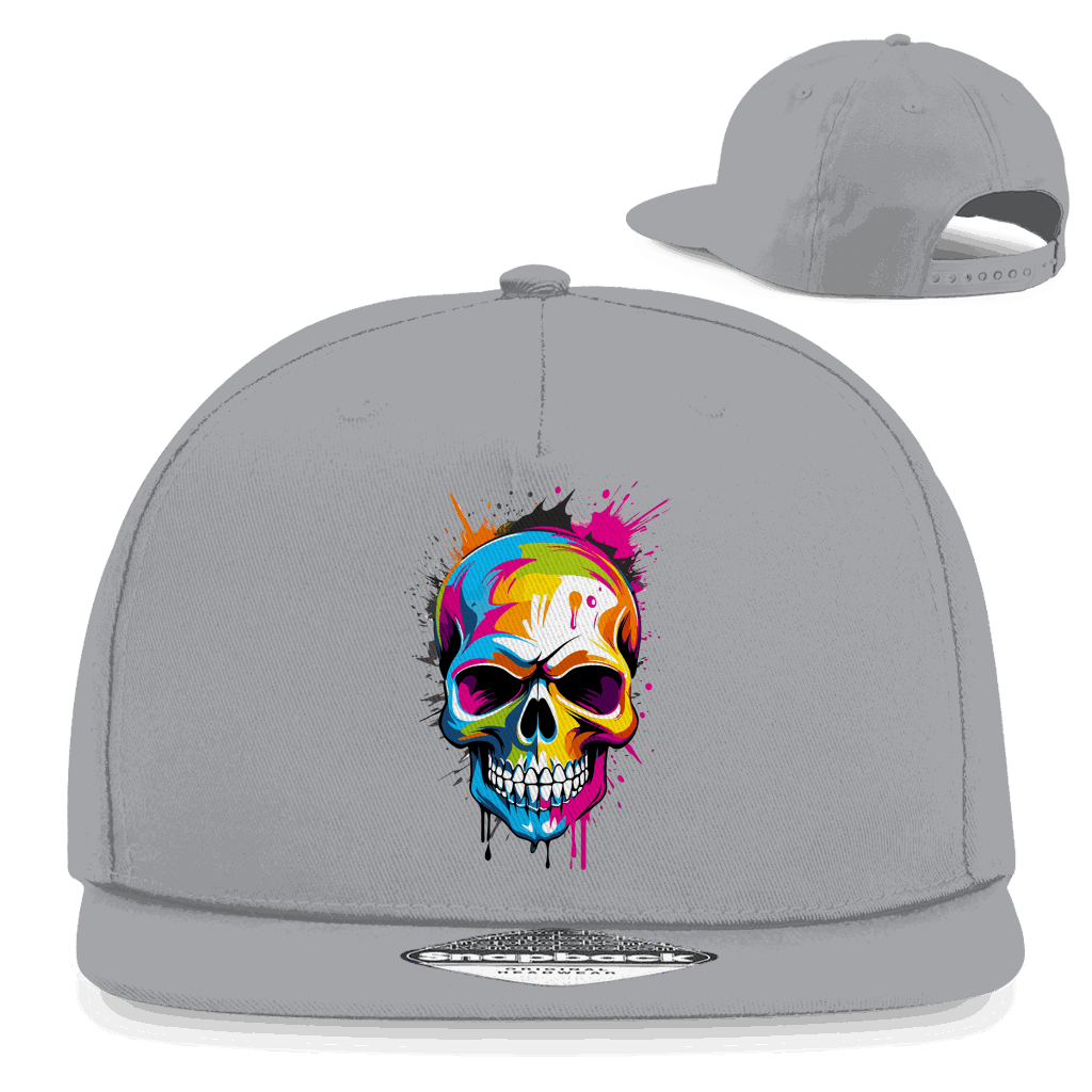 Division420 Snapback Cap mit Skull Art, 5-Panel Design und flachem Schirm aus Baumwoll-Twill