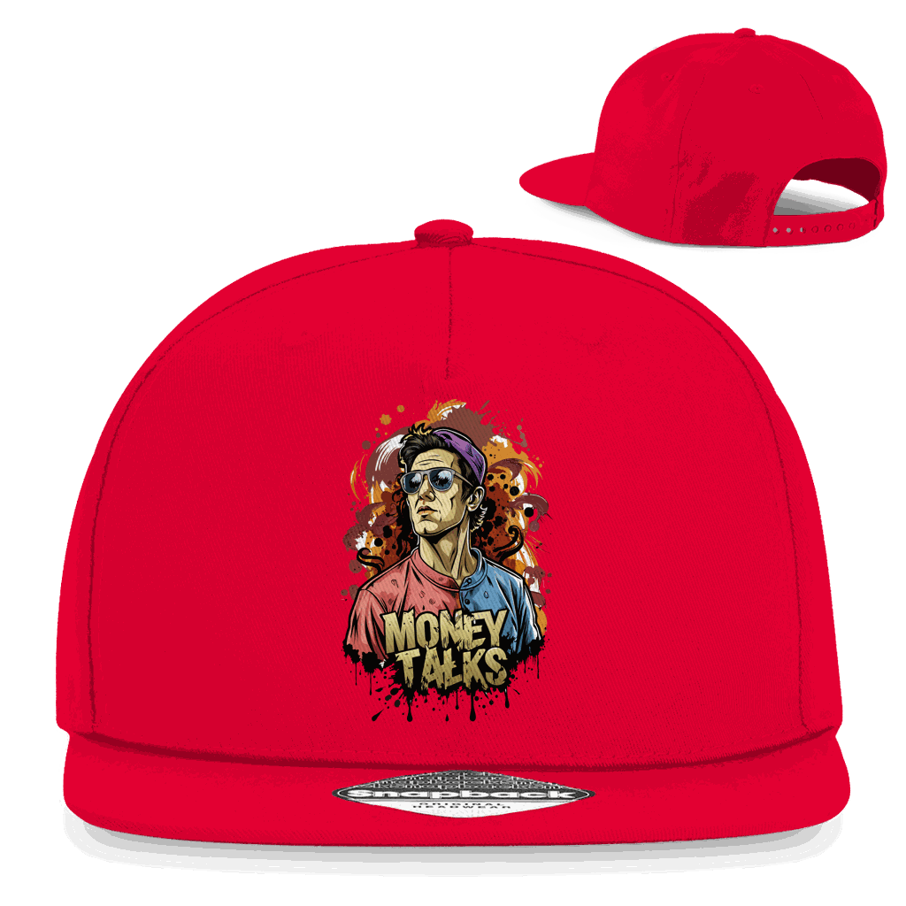 Division420 Snapback Cap Money Talks 5-panel cotton twill streetwear hat with flat brim and snapback closure