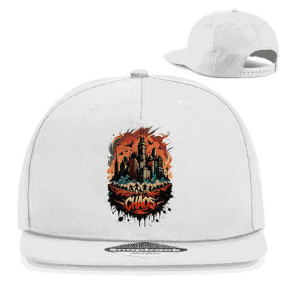 Division420 Snapback Rapper Cap Chaos aus Baumwoll-Twill mit flachem Schirm und Retro-Snapbackverschluss