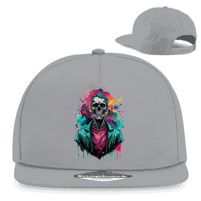 Snapback Rapper Cap mit Totenkopf-Motiv aus Baumwoll-Twill, urbaner Streetwear-Stil und verstellbarem Snapback-Verschluss