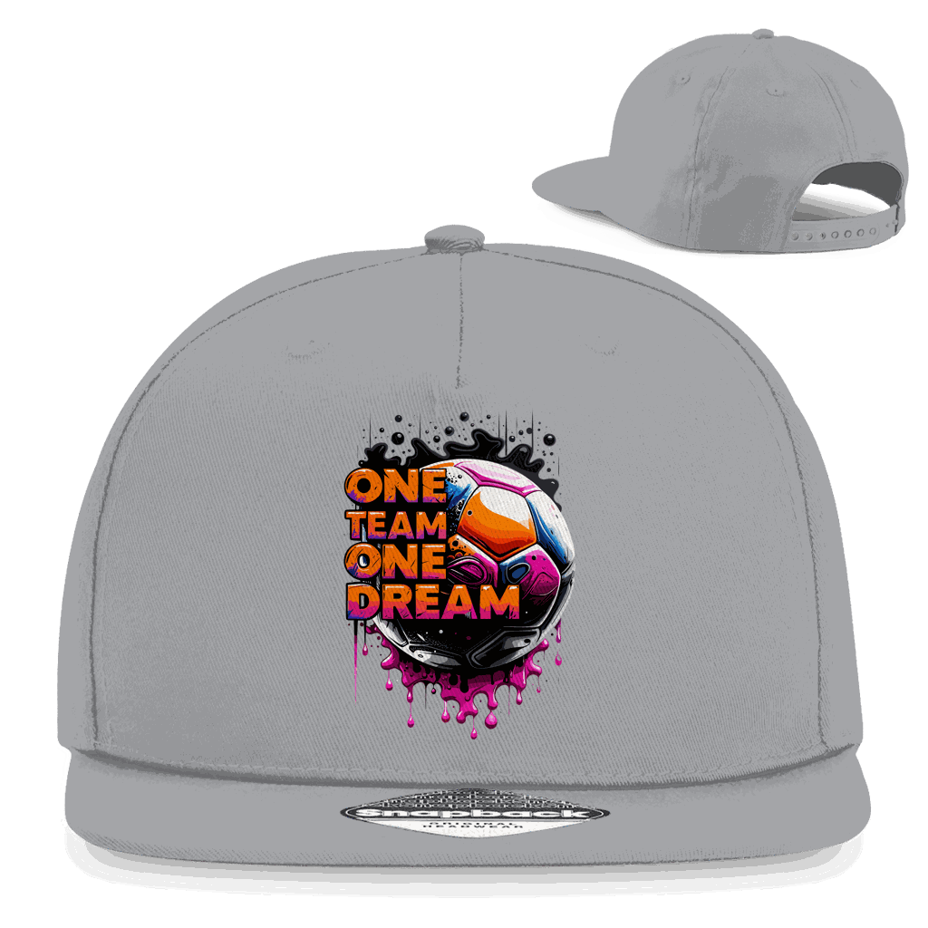 Division420 Snapback Cap One Team one Dream urbanes Streetwear Design aus Baumwoll-Twill mit flachem Schirm und Snapback-Verschluss
