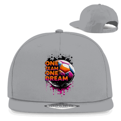 Division420 Snapback Cap One Team one Dream urbanes Streetwear Design aus Baumwoll-Twill mit flachem Schirm und Snapback-Verschluss
