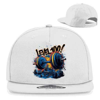 Division420 Snapback Cap GYM Level 100 aus Baumwoll-Twill mit flachem Schirm und Retro-Snapbackverschluss