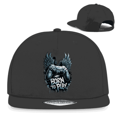 Division420 Snapback Cap Born to play in schwarzem 5-Panel Design mit flachem Schirm und Retro-Snapbackverschluss