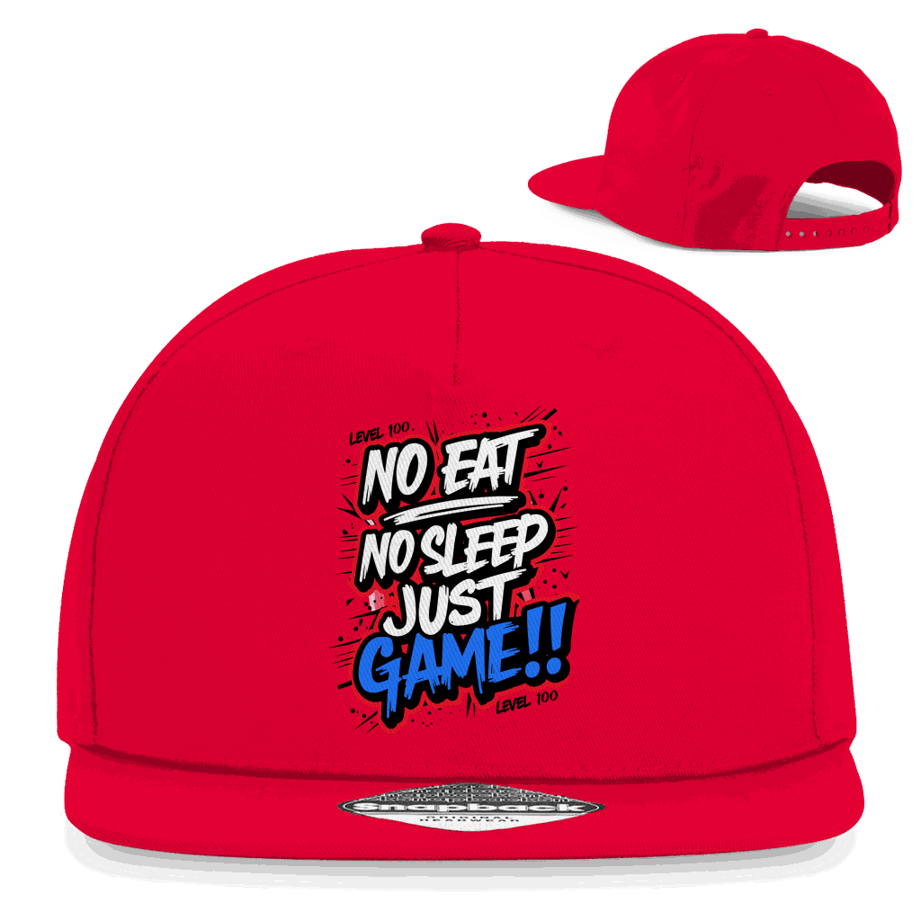 Division420 Snapback Cap No eat no sleep aus Baumwoll-Twill mit urbanem Design und Snapback-Verschluss