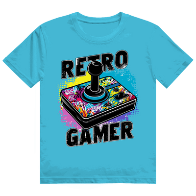Division420 Heavy Cotton T-Shirt Retro Gamer aus 100% Baumwolle mit stabilem Rippkragen und nachhaltiger Produktion