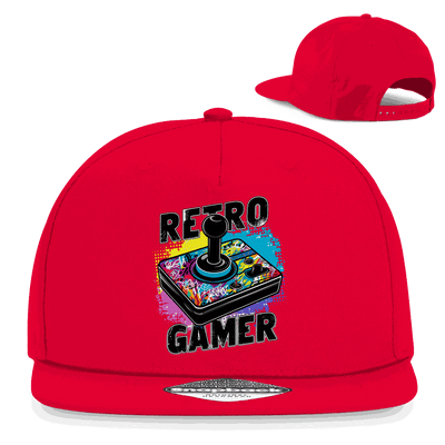 Division420 Snapback Rapper Cap Retro Gamer aus Baumwoll-Twill mit flachem Schirm und Snapback-Verschluss