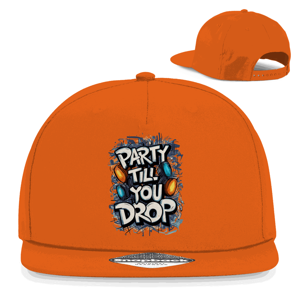 Division420 Snapback Rapper Cap in Schwarz mit flachem Schirm und Retro-Snapback-Verschluss