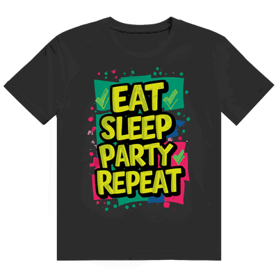 Division420 Heavy Cotton T-Shirt Eat Sleep Party Repeat Streetstyle unisex Baumwolle nachhaltig