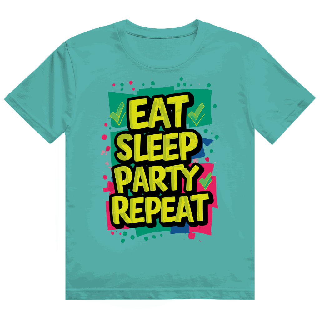 Heavy Cotton T-Shirt - Eat Sleep Party Repead | Division420®