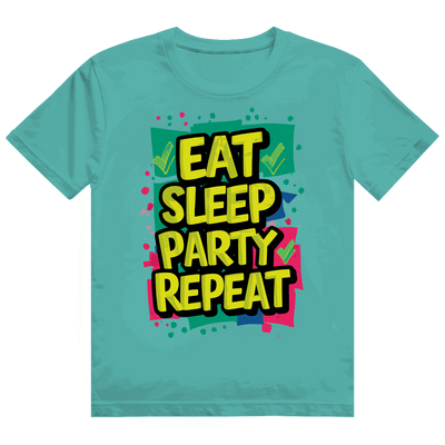 Heavy Cotton T-Shirt - Eat Sleep Party Repead | Division420®