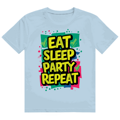 Heavy Cotton T-Shirt - Eat Sleep Party Repead | Division420®
