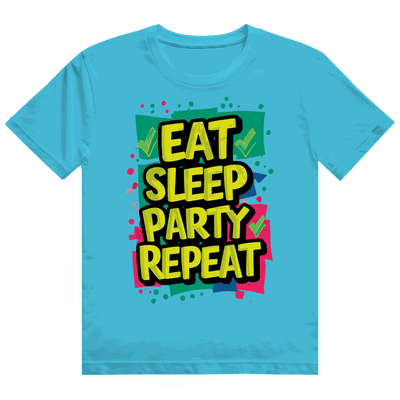 Heavy Cotton T-Shirt - Eat Sleep Party Repead | Division420®