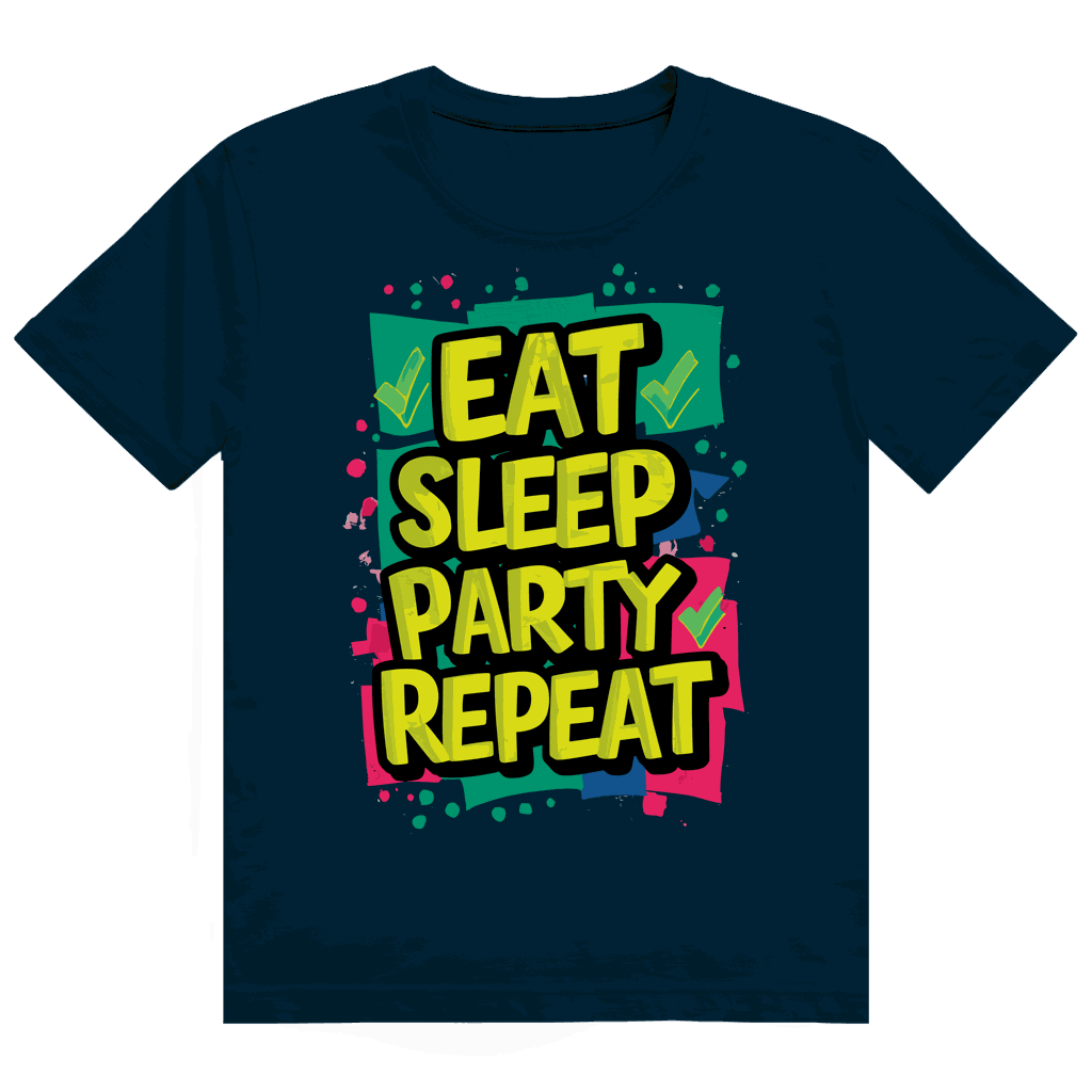 Heavy Cotton T-Shirt - Eat Sleep Party Repead | Division420®