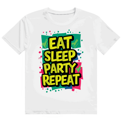 Heavy Cotton T-Shirt - Eat Sleep Party Repead | Division420®