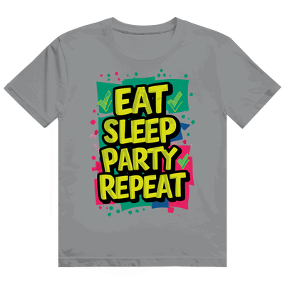 Heavy Cotton T-Shirt - Eat Sleep Party Repead | Division420®