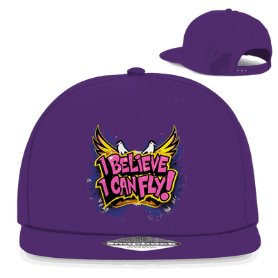 Division420 Snapback Cap I believe i can fly aus Baumwoll-Twill mit flachem Schirm und Retro-Snapback-Verschluss