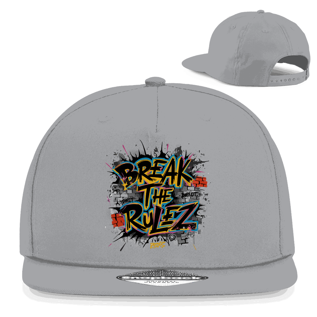 Division420 Snapback Rapper Cap Break the Rulez urbaner Streetwear Look mit 5-Panel Design und Snapback-Verschluss