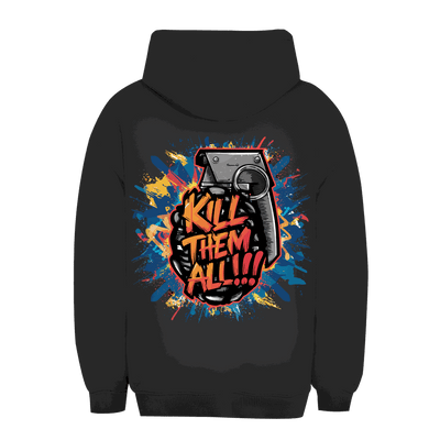 Unisex Oversize Hoodie Kill them all von Division420 Grafik und Größenübersicht