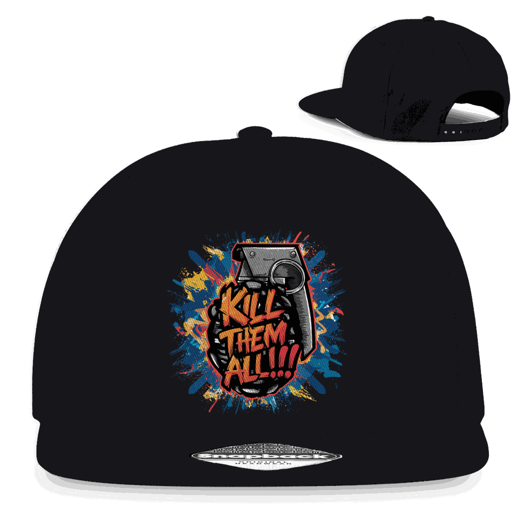 Division420 Snapback Cap Kill them all aus Baumwoll-Twill mit flachem Schirm und Retro-Snapbackverschluss