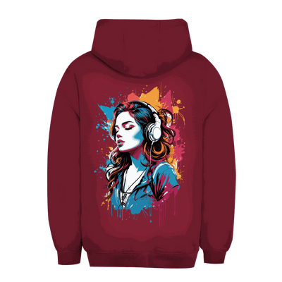 Unisex Oversize Hoodie Beat Girl von Division420 in urbanem Stil mit Kapuze und Kängurutasche