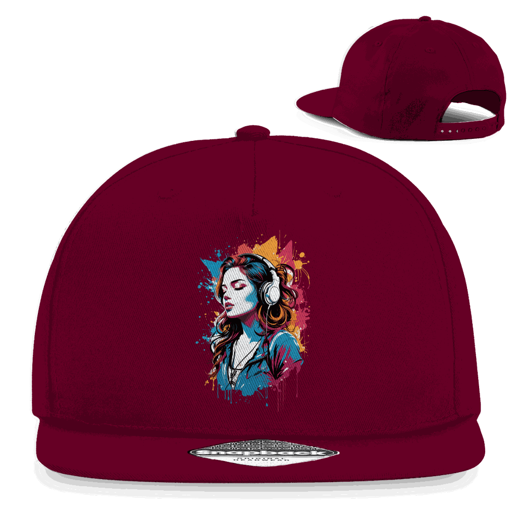 Division420 Snapback Cap Beat Girl aus Baumwoll-Twill mit flachem Schirm und Retro Snapback-Verschluss