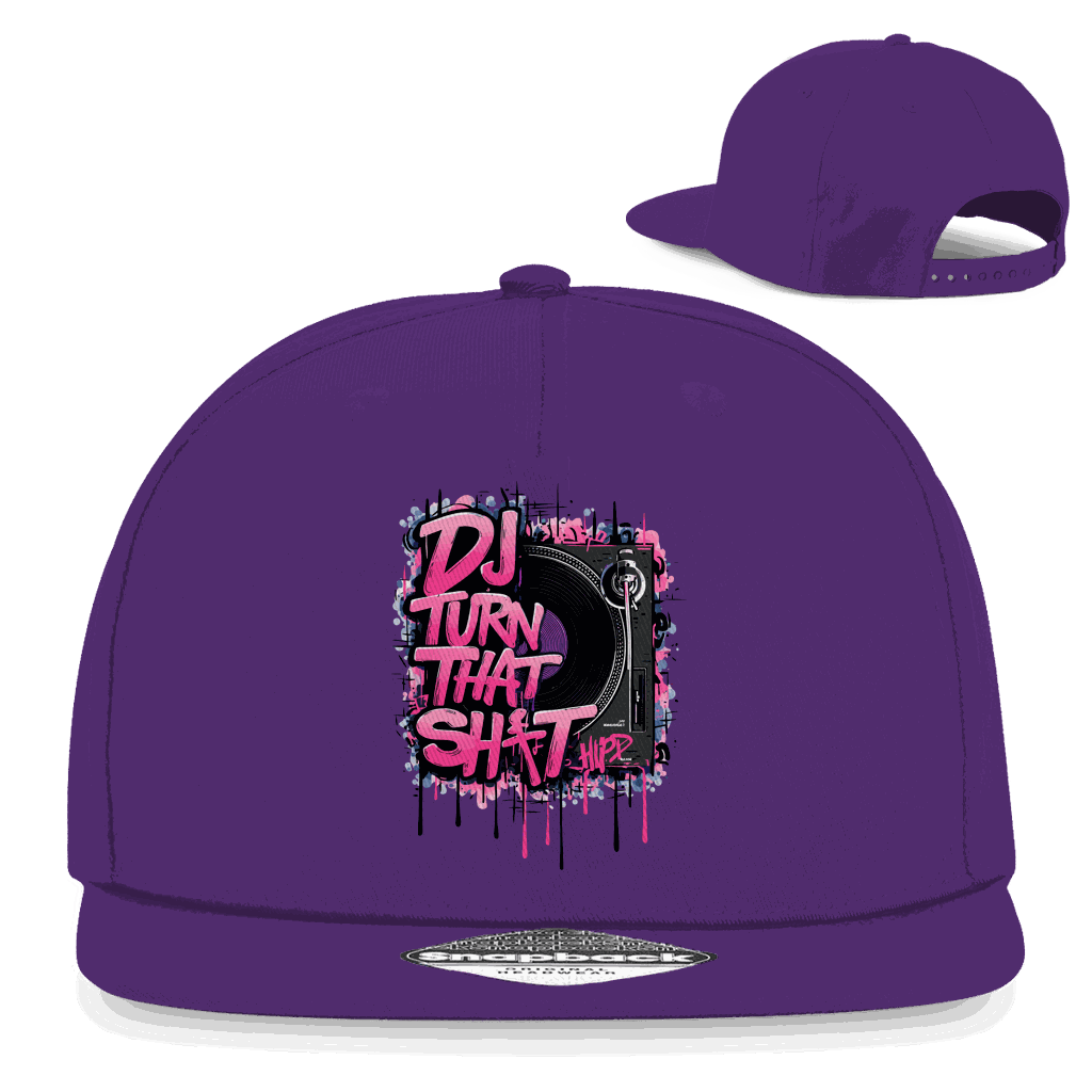 Division420 Snapback Rapper Cap Turn that Shit mit flachem Schirm und Retro-Snapbackverschluss aus Baumwoll-Twill