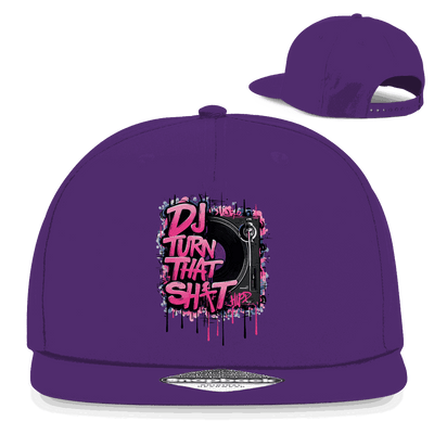 Division420 Snapback Rapper Cap Turn that Shit mit flachem Schirm und Retro-Snapbackverschluss aus Baumwoll-Twill