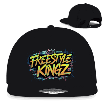 Schwarze Snapback Cap von Division420 mit flachem Schirm und retro Snapback-Verschluss, urbaner Streetwear Style