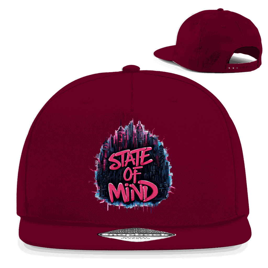 Division420 Snapback Cap State of Mind in Baumwoll-Twill mit flachem Schirm und Retro-Snapbackverschluss