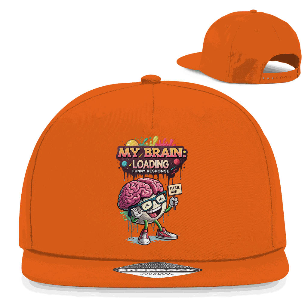 Division420 Snapback Rapper Cap My Brain loading aus Baumwolle mit flachem Schirm und Retro-Snapbackverschluss