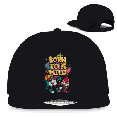 Division420 Snapback Cap Born to be mild, Baumwoll-Twill, urbaner Streetwear-Stil, flacher Schirm, Retro Snapback-Verschluss