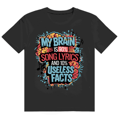 Heavy Cotton T-Shirt - My Brain is 90% Song Lyrics | Division420®