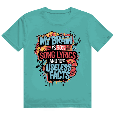 Heavy Cotton T-Shirt - My Brain is 90% Song Lyrics | Division420®