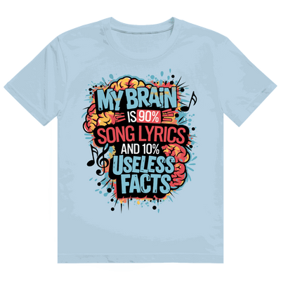 Heavy Cotton T-Shirt - My Brain is 90% Song Lyrics | Division420®