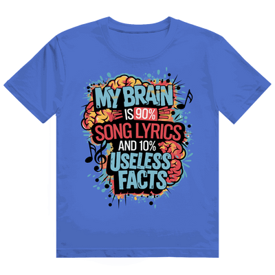 Heavy Cotton T-Shirt - My Brain is 90% Song Lyrics | Division420®