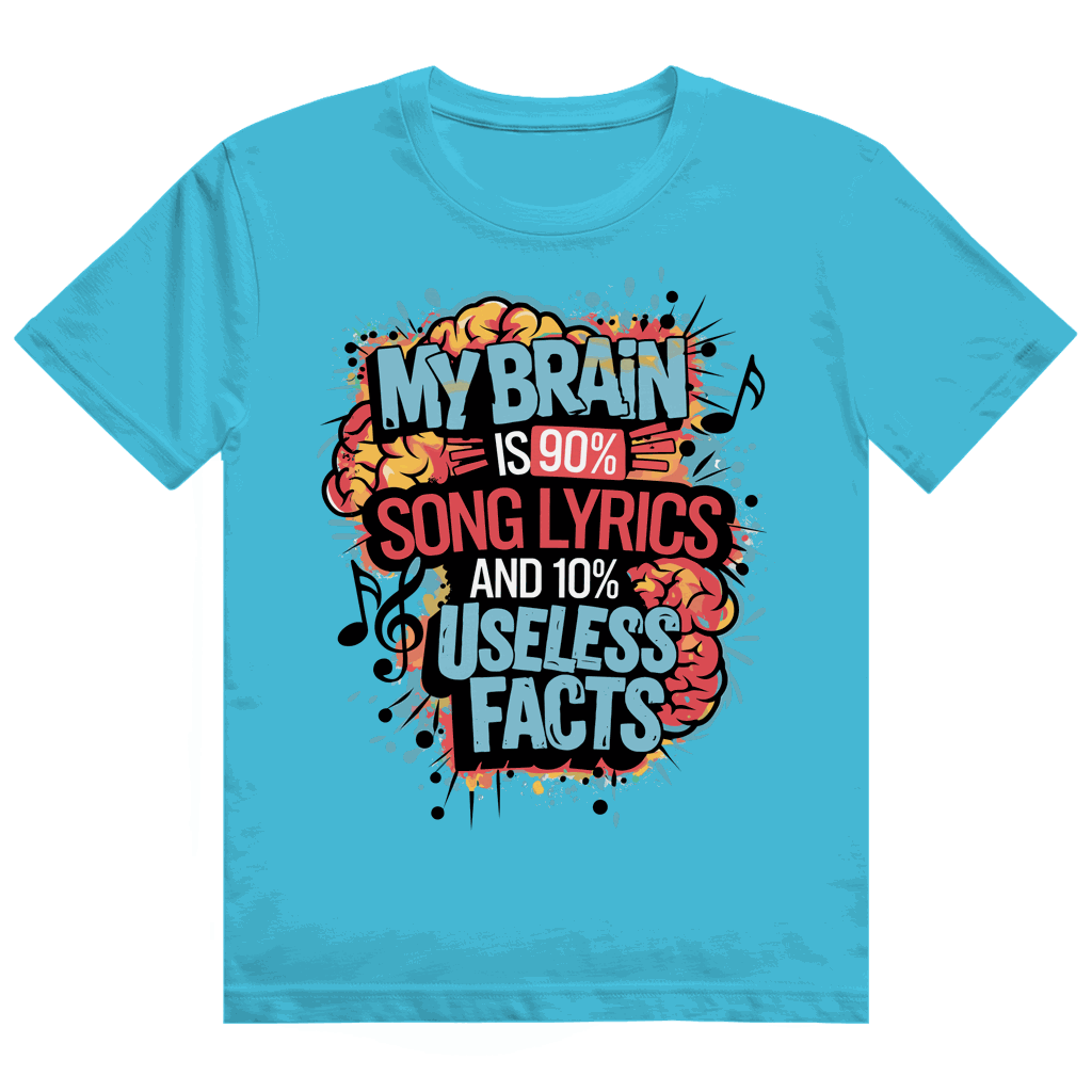 Heavy Cotton T-Shirt - My Brain is 90% Song Lyrics | Division420®