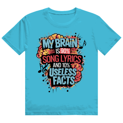 Heavy Cotton T-Shirt - My Brain is 90% Song Lyrics | Division420®