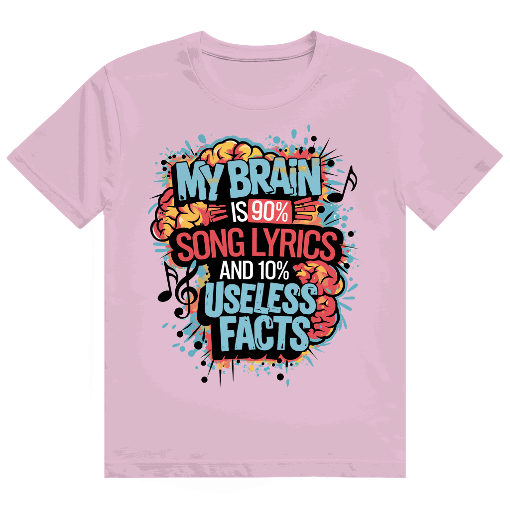 Heavy Cotton T-Shirt - My Brain is 90% Song Lyrics | Division420®