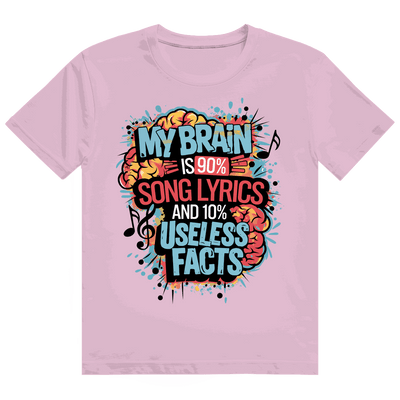 Heavy Cotton T-Shirt - My Brain is 90% Song Lyrics | Division420®